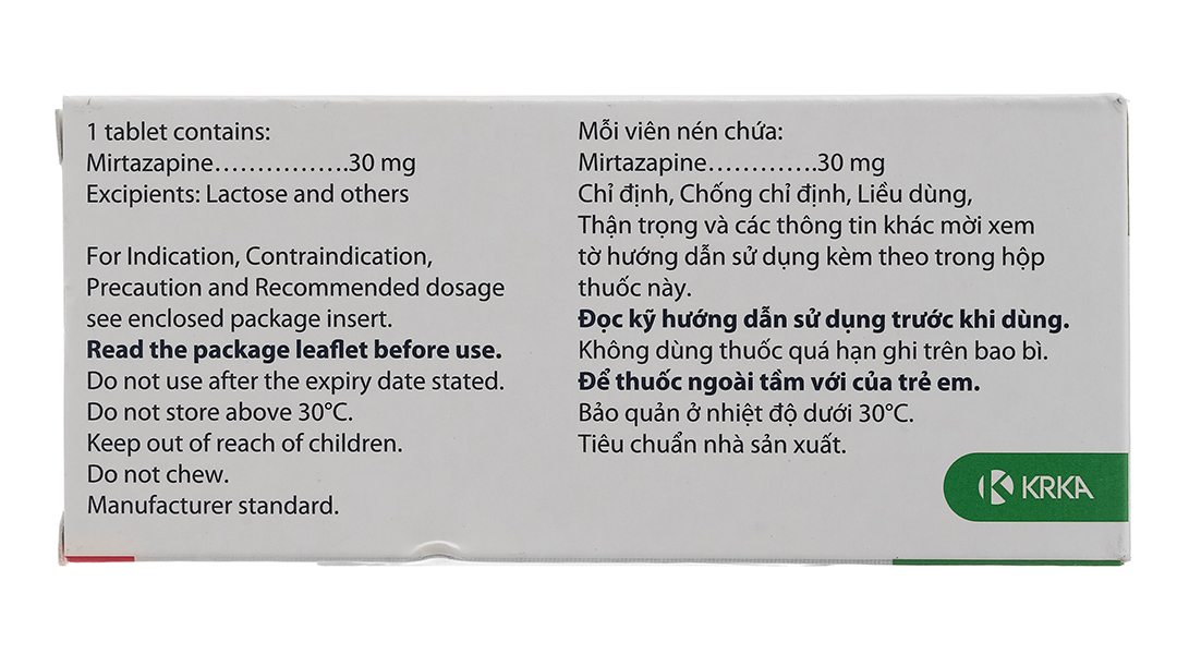 Mirzaten 30mg trị trầm cảm