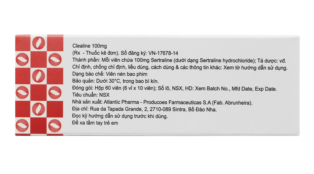 Clealine 100mg trị triệu chứng trầm cảm