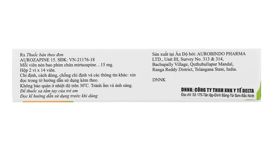 Aurozapine 15 trị trầm cảm