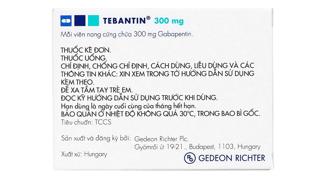 Tebantin 300mg trị động kinh, đau dây thần kinh ngoại biên
