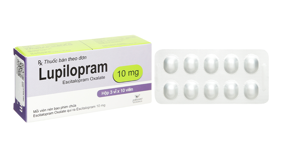 Lupilopram 10mg trị các chứng trầm cảm, rối loạn lo âu