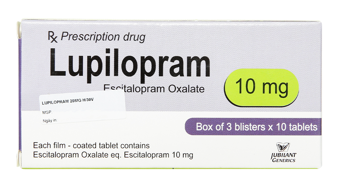 Lupilopram 10mg trị các chứng trầm cảm, rối loạn lo âu