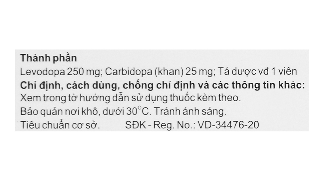 Masopen 250/25 trị Parkinson