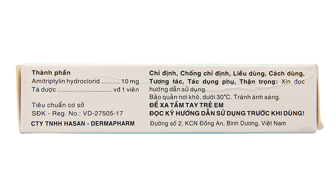 Amilavil 10mg trị trầm cảm, đau dây thần kinh, đái dầm ở trẻ lớn