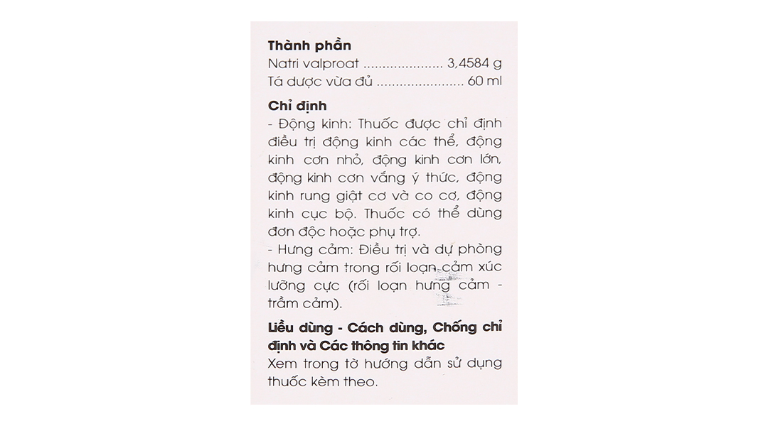 Sirô Dalekine điều trị động kinh các thể, điều trị & dự phòng hưng cảm