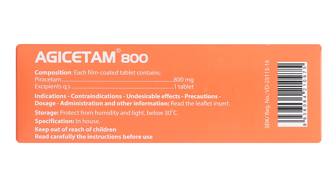 Agicetam 800 trị giật rung cơ