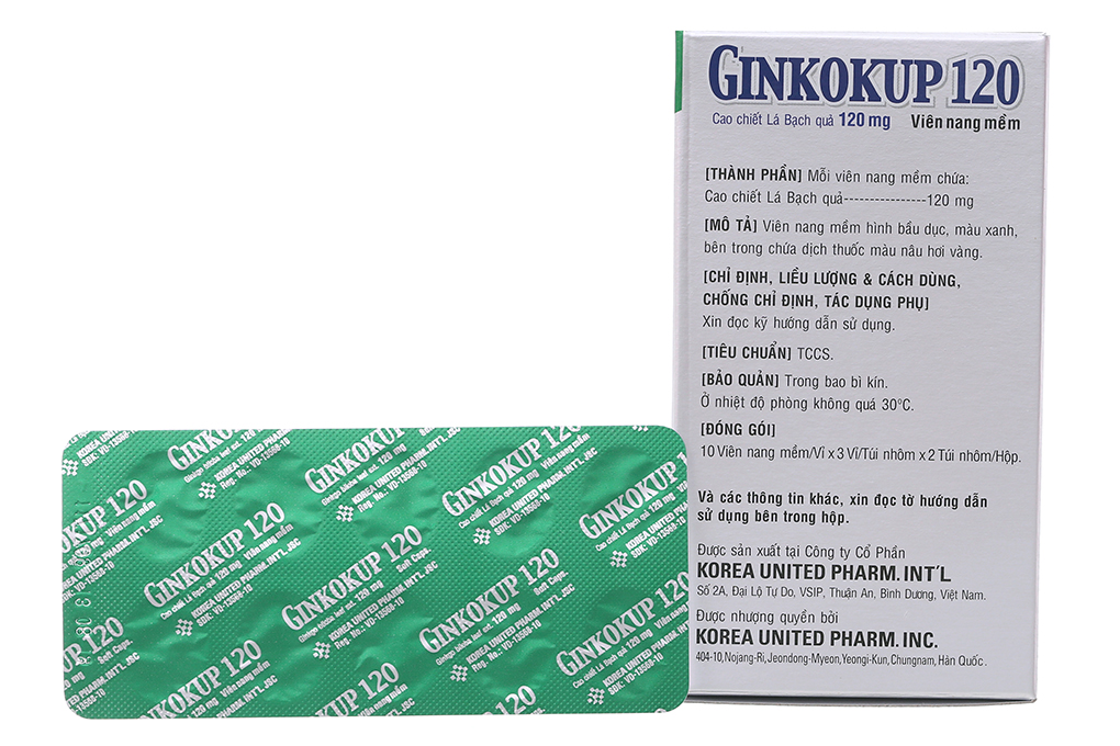 Ginkokup 120 tuần hoàn máu não, cải thiện trí nhớ