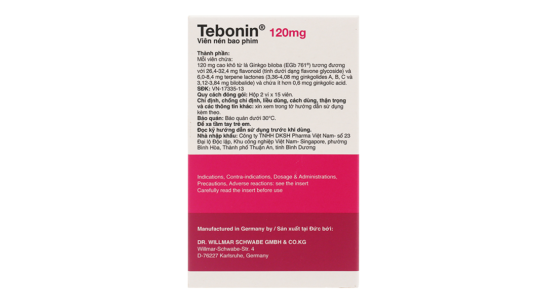 Tebonin 120mg tuần hoàn máu não, cải thiện trí nhớ