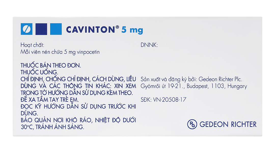 Cavinton 5mg giúp giảm các triệu chứng tâm thần