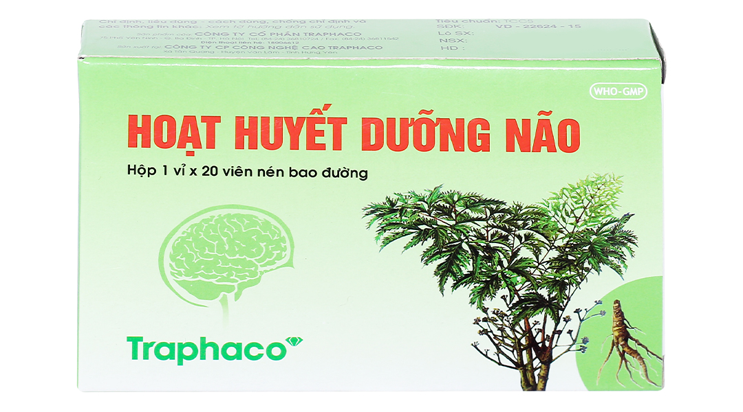 Viên bao đường Hoạt Huyết Dưỡng Não Traphaco giúp cải thiện trí nhớ