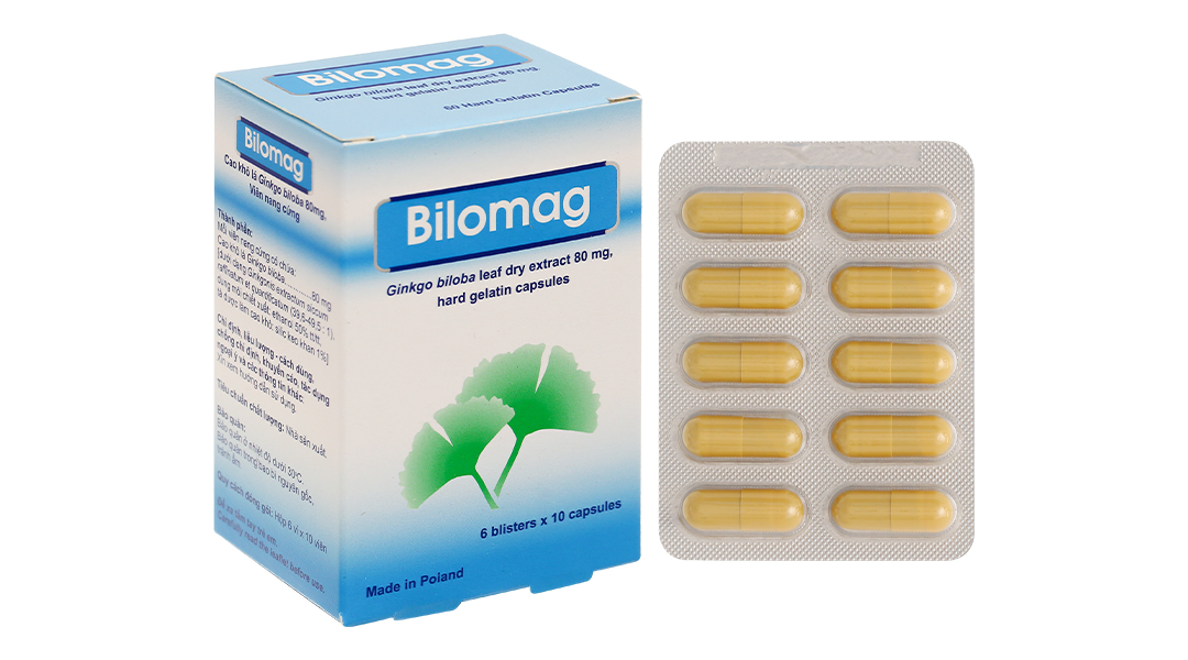 Bilomag 80mg trị rối loạn tuần hoàn máu não và ngoại biên