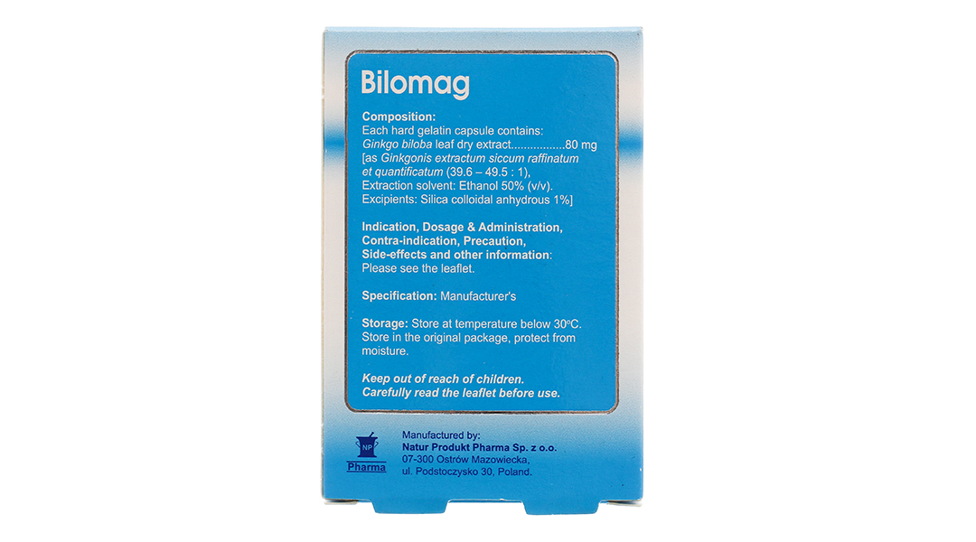 Bilomag 80mg trị rối loạn tuần hoàn máu não và ngoại biên