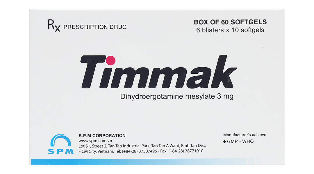 Timmak 3mg trị chóng mặt, đau nửa đầu