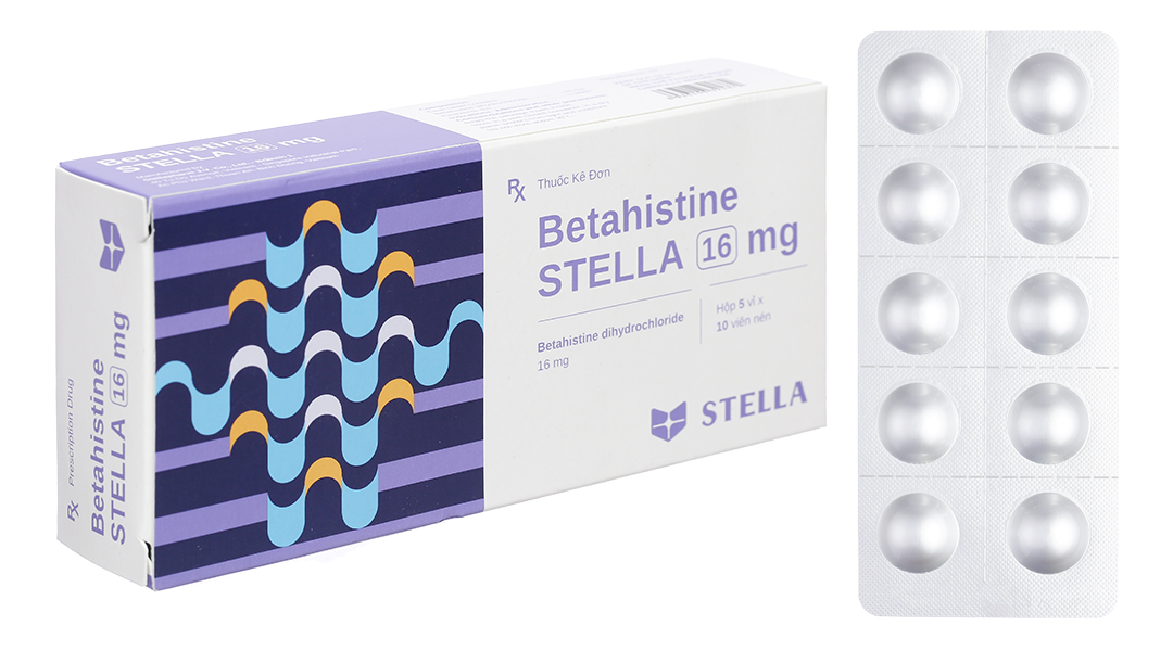 Betahistine Stella 16mg trị triệu chứng chóng mặt, ù tai, buồn nôn