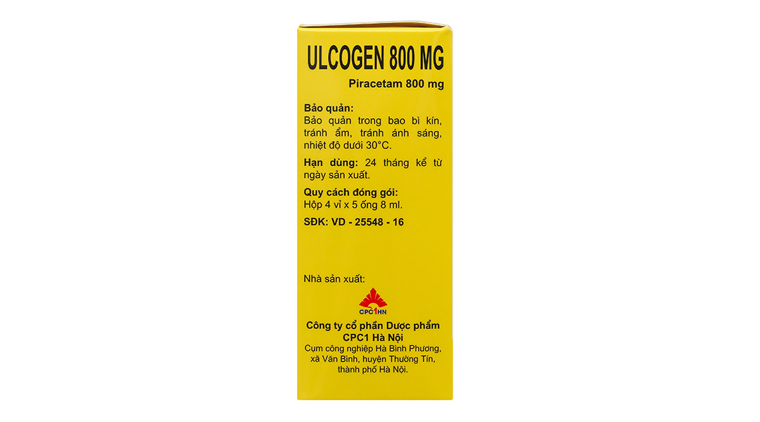 Dung dịch uống Ulcogen 800mg trị rung giật cơ nguồn gốc vỏ não