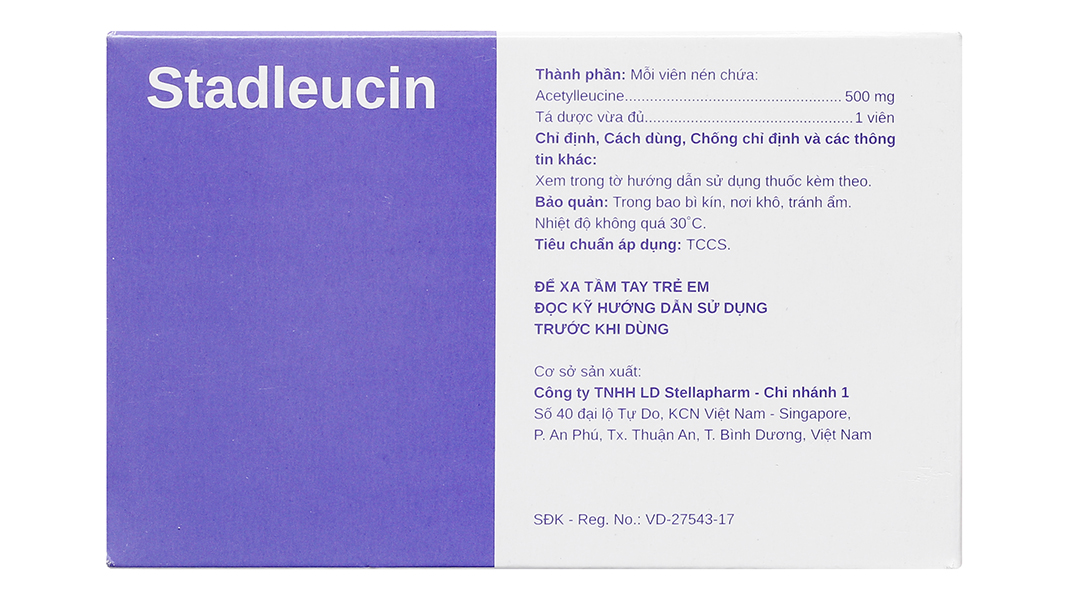Stadleucin 500mg trị triệu chứng chóng mặt