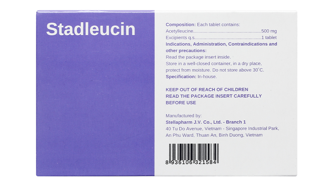 Stadleucin 500mg trị triệu chứng chóng mặt