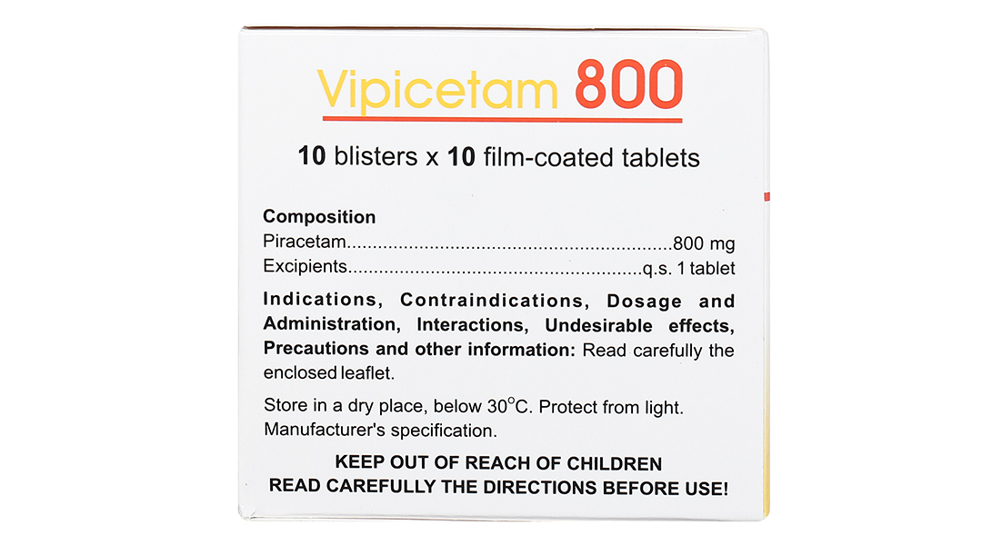 Vipicetam 800 trị rung giật cơ nguồn gốc vỏ não