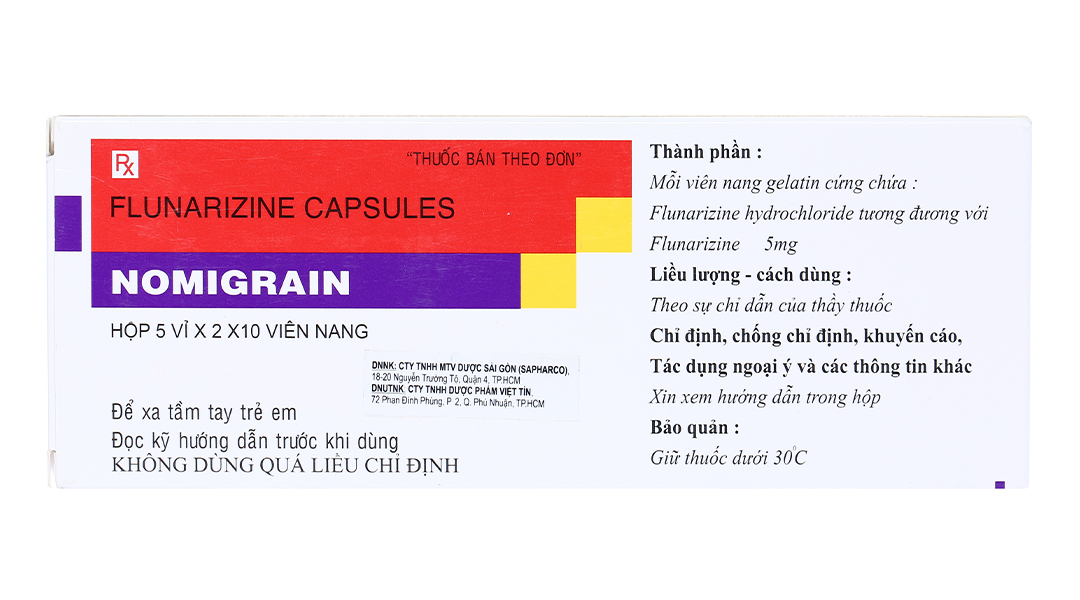 Nomigrain 5mg trị dự phòng đau nửa đầu