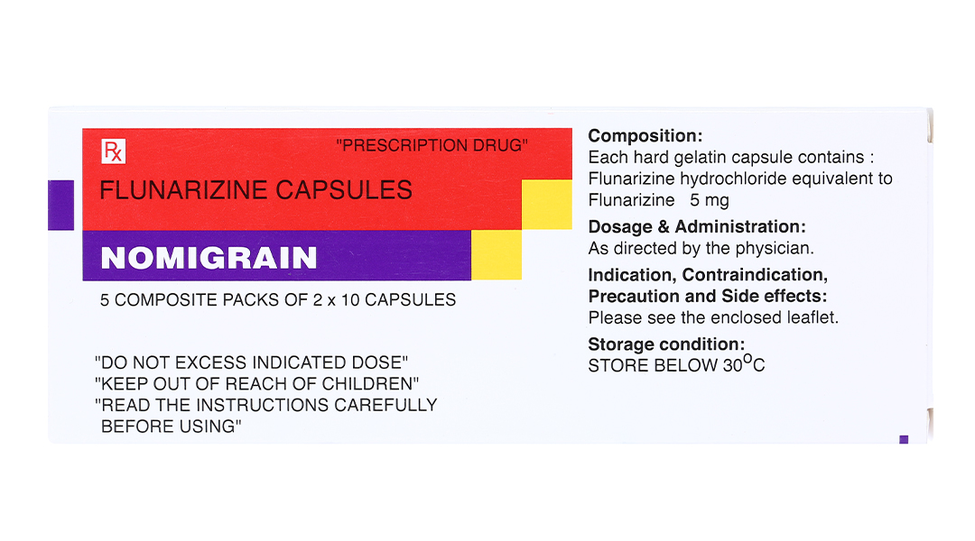 Nomigrain 5mg trị dự phòng đau nửa đầu