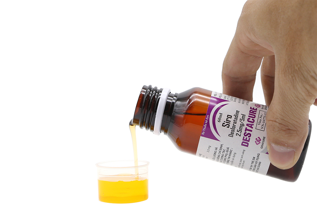 Siro Destacure 2.5mg/5ml trị viêm mũi dị ứng, mày đay tự phát