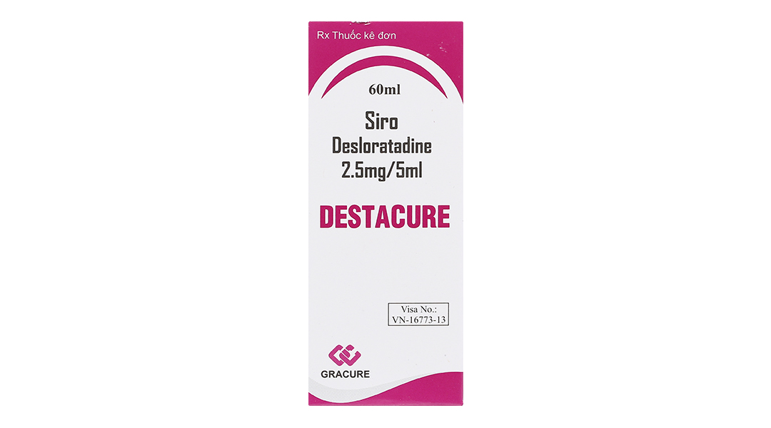 Siro Destacure 2.5mg/5ml trị viêm mũi dị ứng, mày đay tự phát