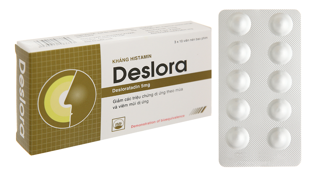 Deslora 5mg trị viêm mũi dị ứng, mề đay