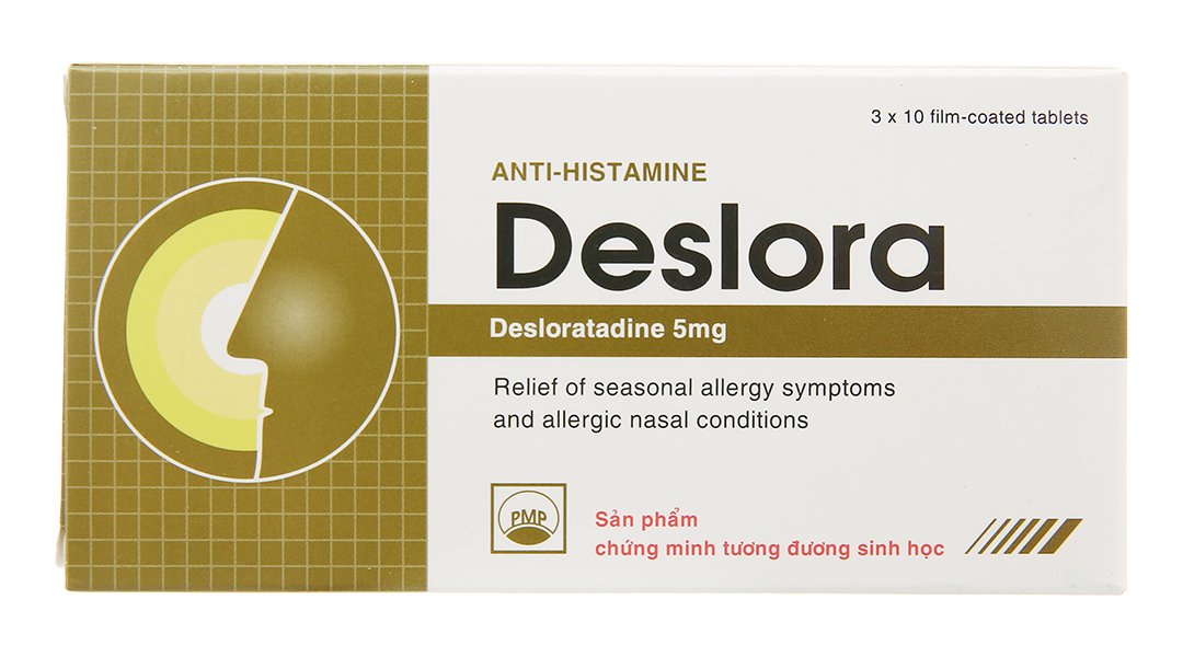 Deslora 5mg trị viêm mũi dị ứng, mề đay