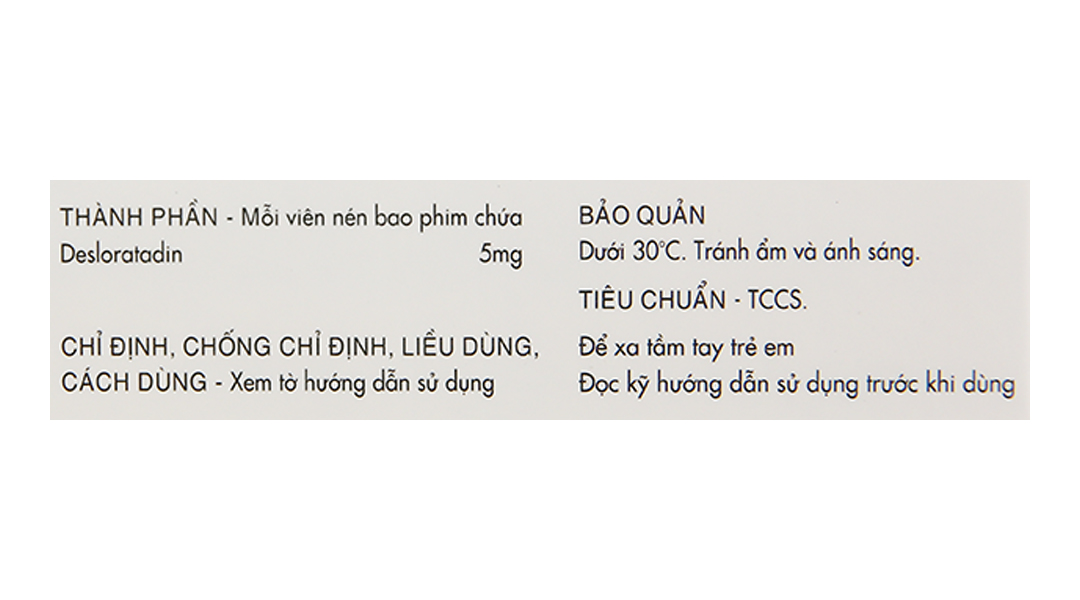 Deslora 5mg trị viêm mũi dị ứng, mề đay