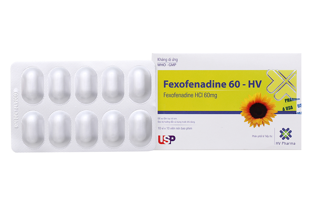 Fexofenadine 60mg - HV trị viêm mũi dị ứng, mày đay