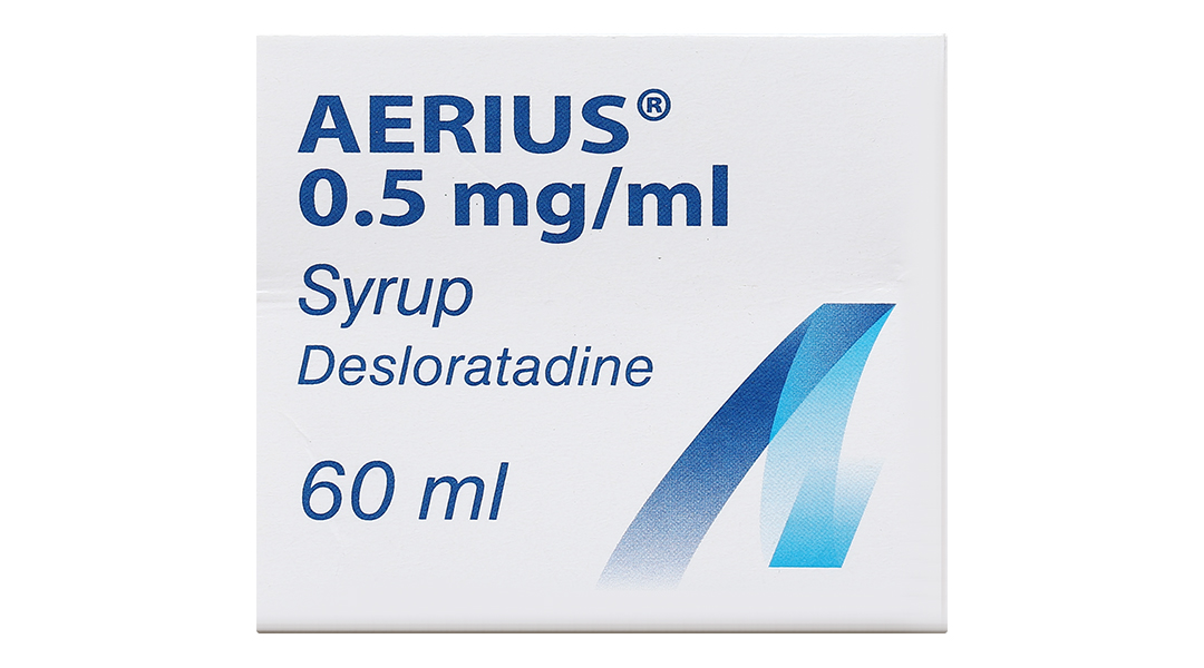 Siro Aerius 0.5mg/ml trị các triệu chứng viêm mũi dị ứng, mày đay