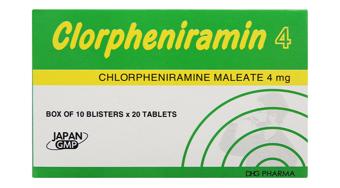 Clorpheniramin 4 DHG Pharma trị viêm mũi dị ứng, mày đay