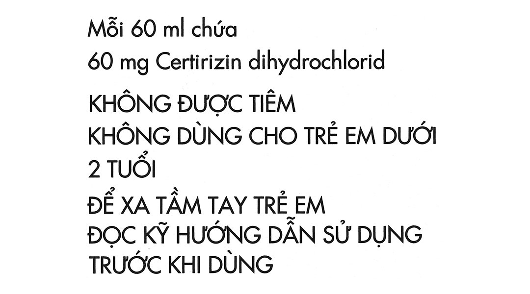 Dung dịch uống Zyrtec 0.1% giảm triệu chứng viêm mũi dị ứng, mề đay