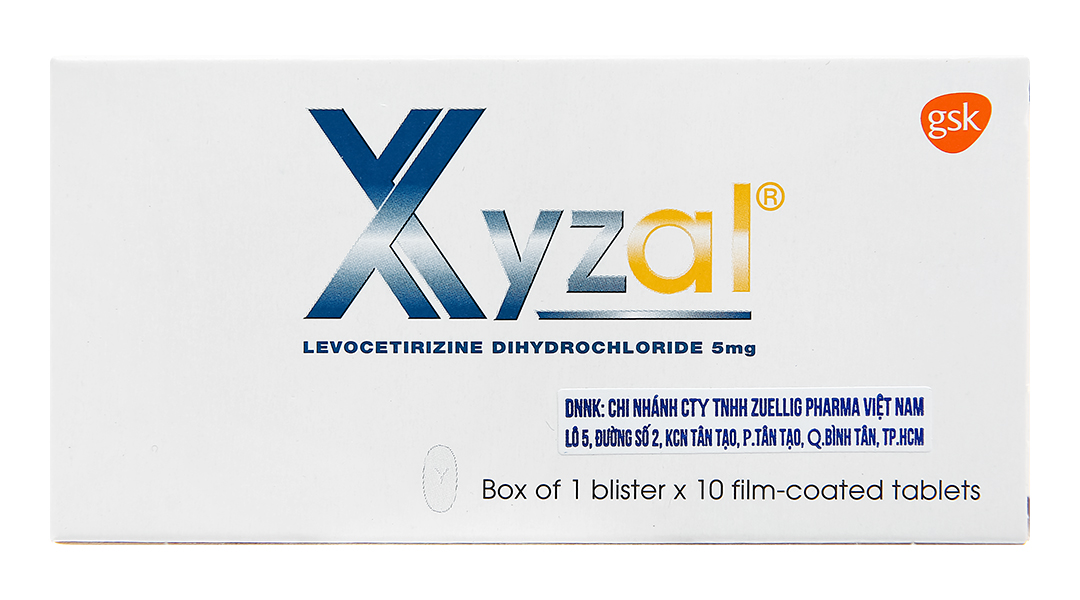 Xyzal 5mg trị viêm mũi dị ứng, mề đay