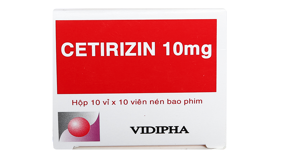 Cetirizin Vidipha 10mg trị viêm mũi dị ứng, mề đay