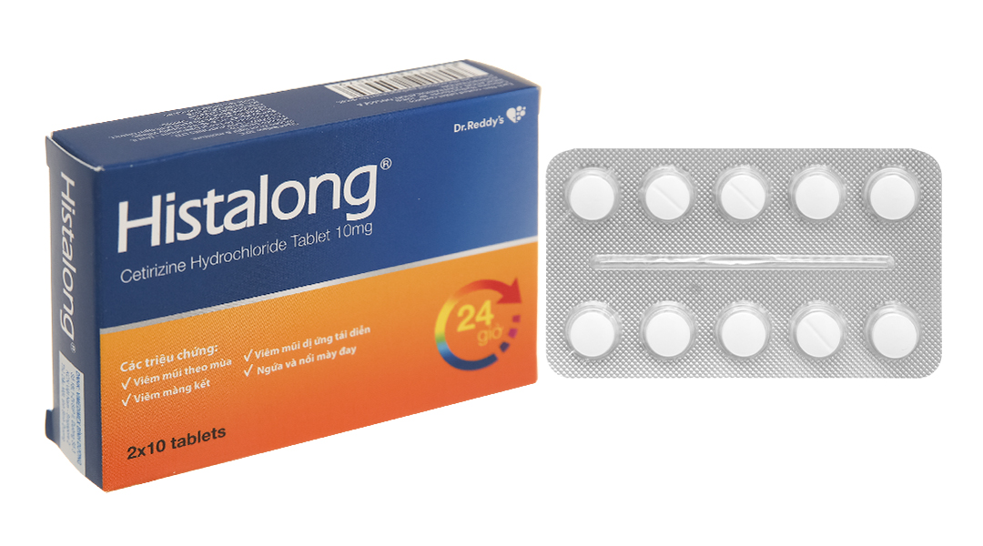Histalong 10mg trị viêm mũi dị ứng, mề đay