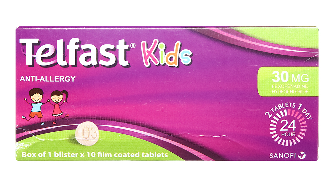 Telfast Kids 30mg trị viêm mũi dị ứng, mày đay cho bé