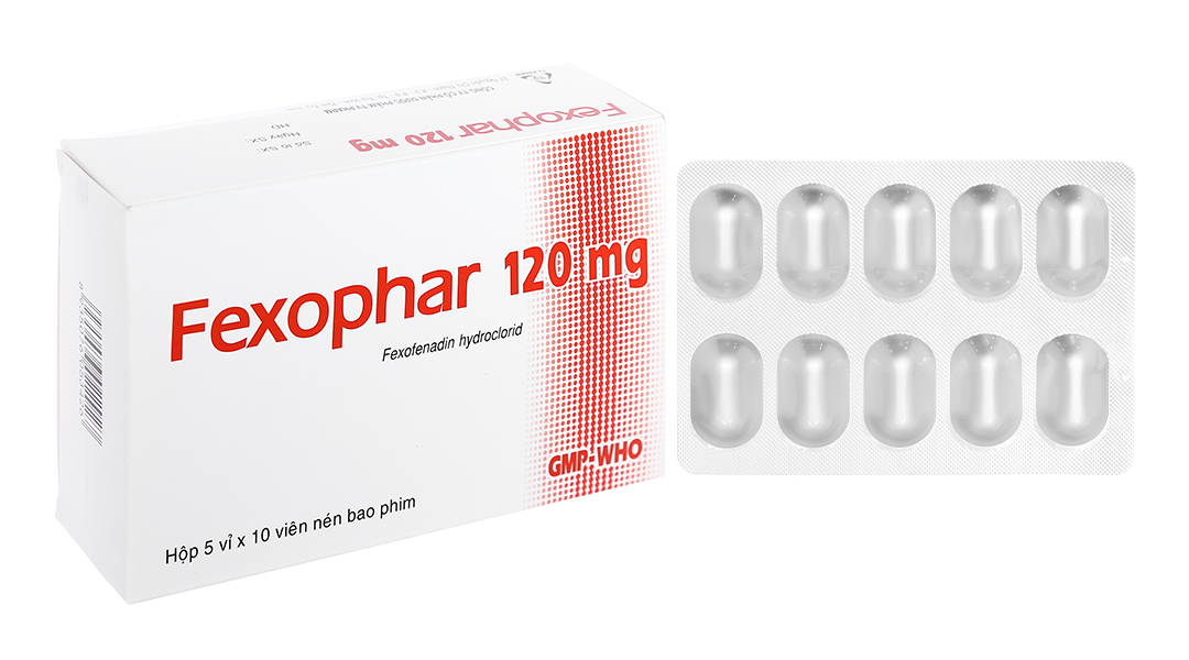 Fexophar 120mg trị viêm mũi dị ứng, dị ứng da, nổi mề đay