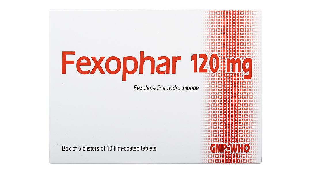 Fexophar 120mg trị viêm mũi dị ứng, dị ứng da, nổi mề đay