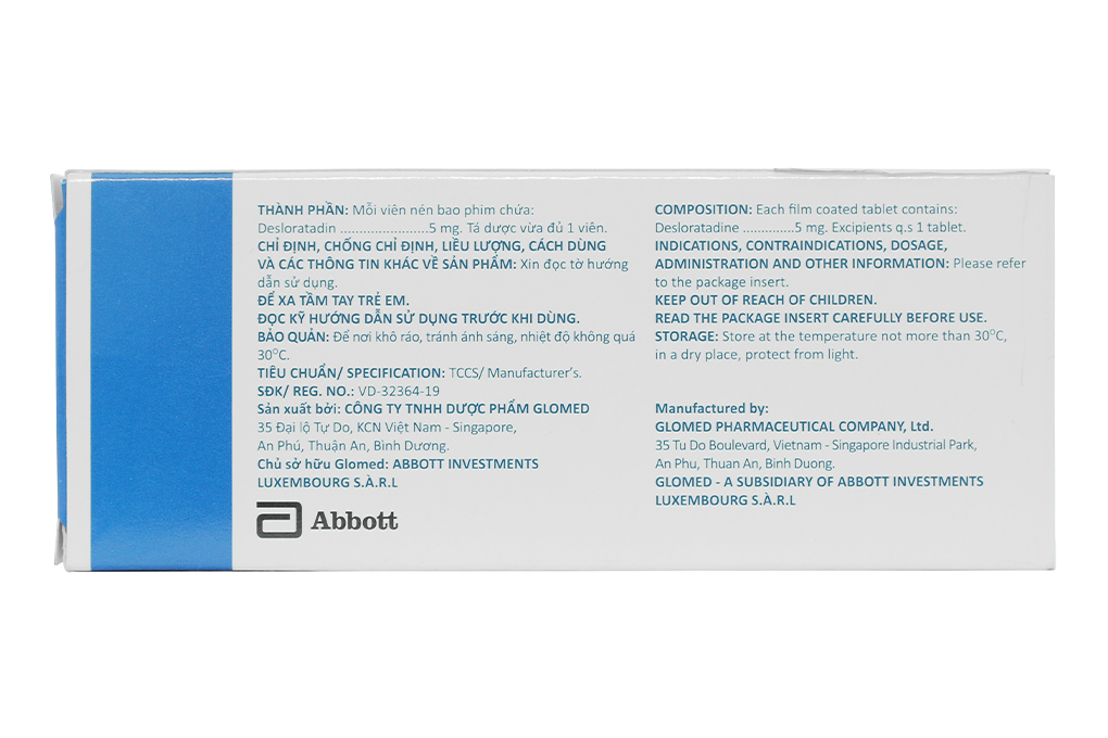 Deslornine 5mg làm giảm các triệu chứng của viêm mũi dị ứng, mày đay