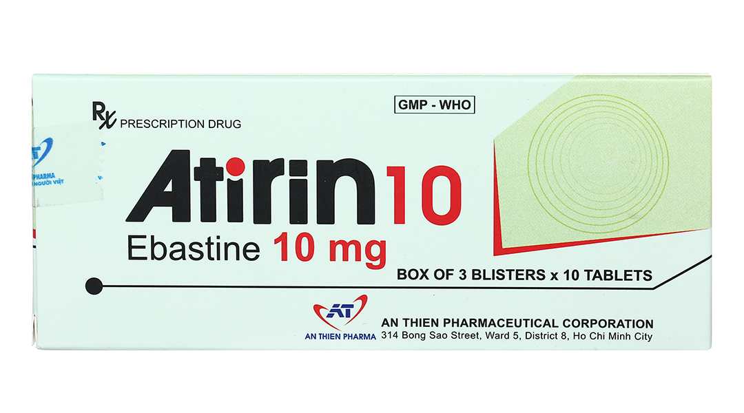Atirin 10 trị viêm mũi dị ứng, mày đay