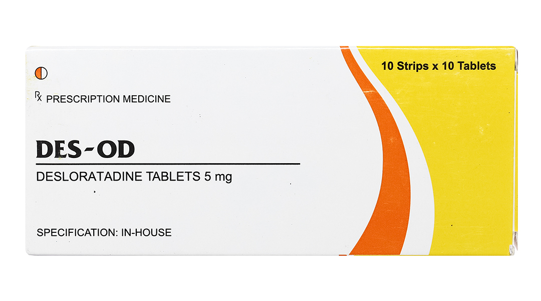 Des-OD 5mg giảm triệu chứng viêm mũi dị ứng, mề đay