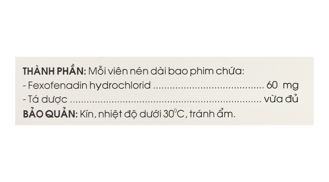 Dofexo 60mg trị viêm mũi dị ứng, mày đay
