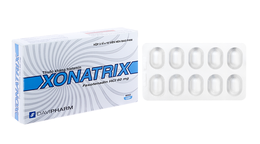 Xonatrix 60mg trị triệu chứng viêm mũi dị ứng, mày đay