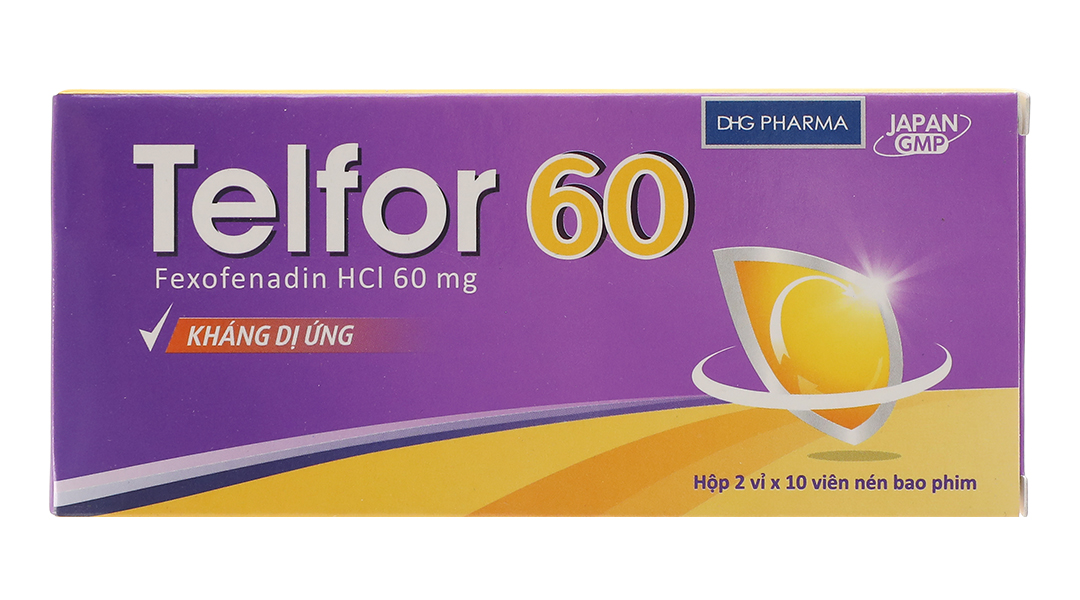 Telfor 60mg trị các triệu chứng viêm mũi dị ứng, mày đay