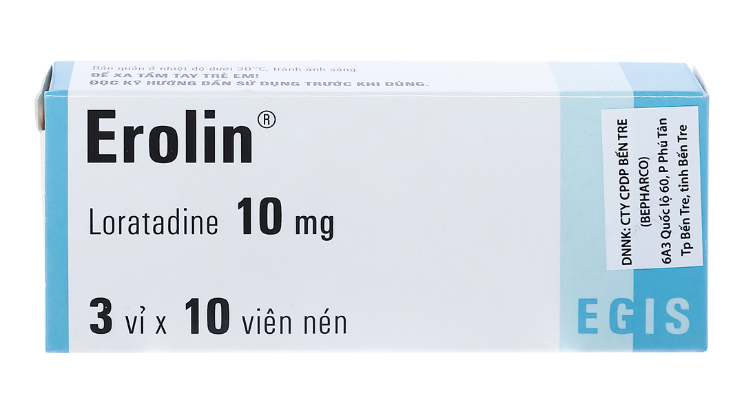 Thuốc Erolin Loratadine 10 mg: Hướng Dẫn Sử Dụng, Tác Dụng Phụ và Giá Bán