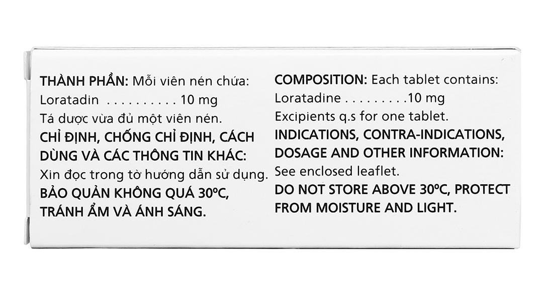 Loratadin 10mg Imexpharm trị viêm mũi dị ứng, mày đay