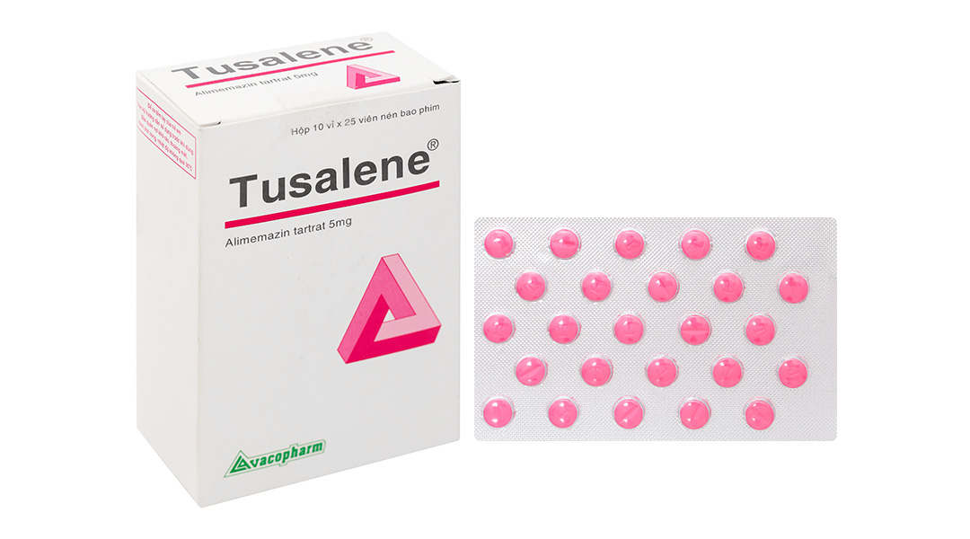 Tusalene 5mg trị triệu chứng các dạng dị ứng, ho khan, mất ngủ