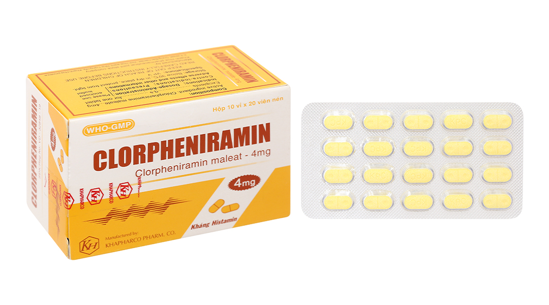 Clorpheniramin Khapharco 4mg trị viêm mũi dị ứng