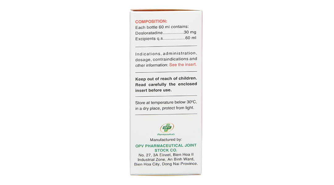 Siro Deslotid 0.5mg/ml trị dị ứng da, viêm mũi dị ứng